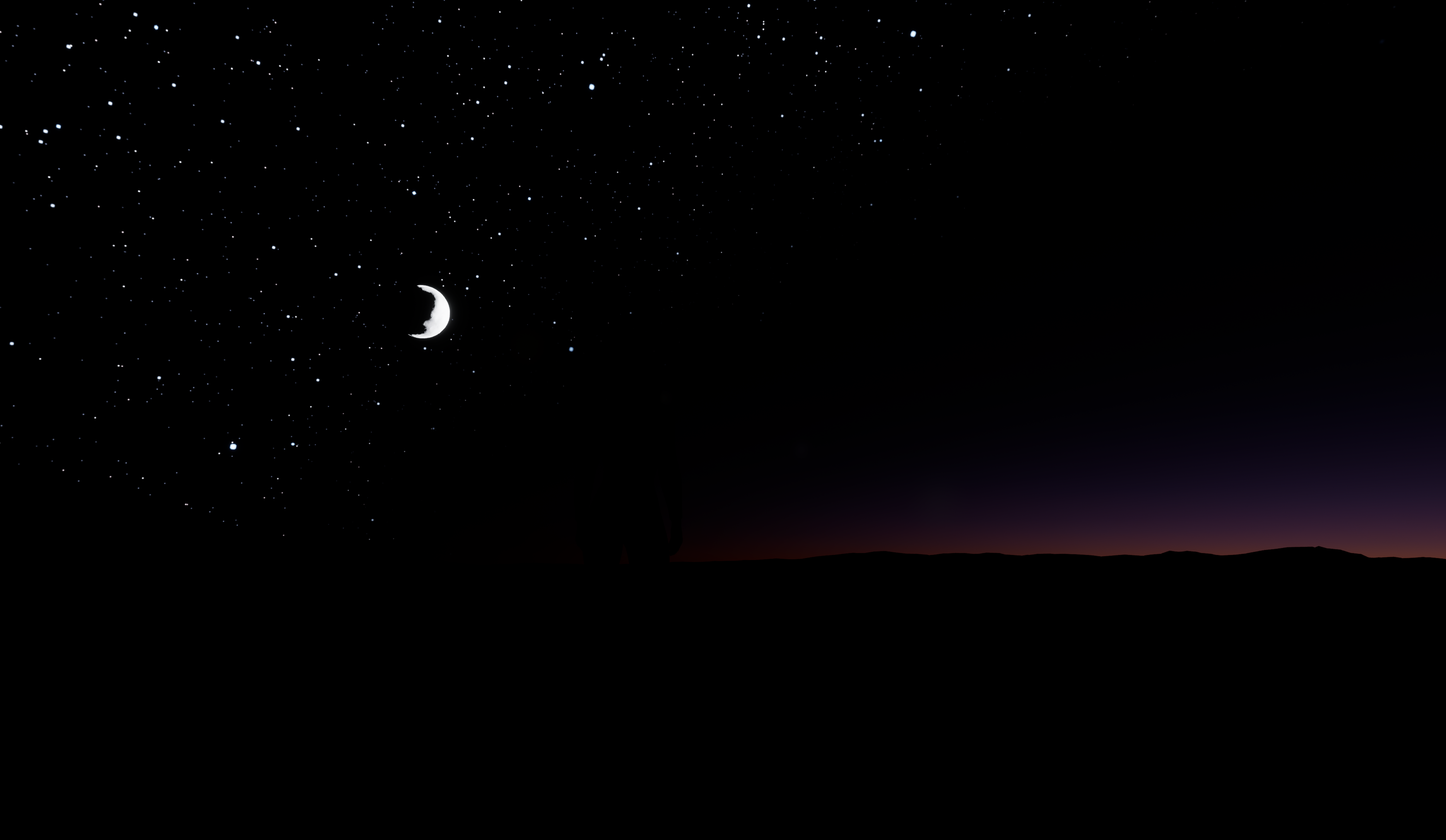 In-engine capture showing the broken dark horizon before the lighting correction.