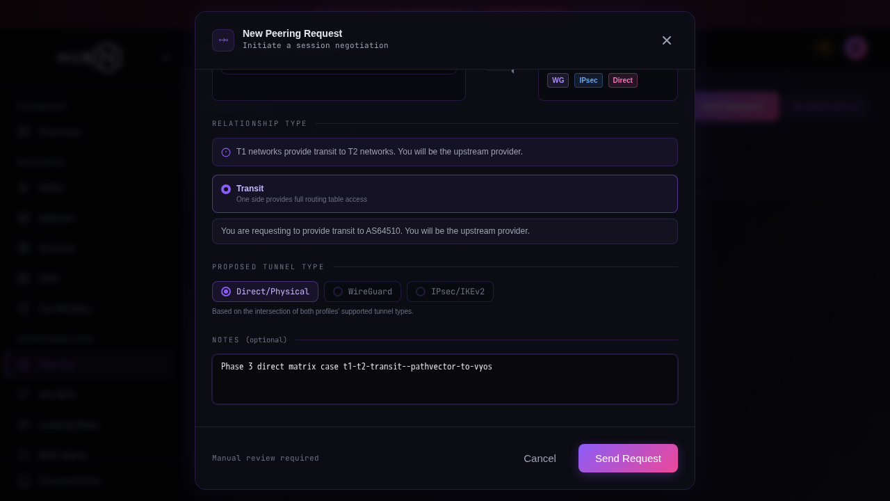 Testing the HubN Peering Workflow